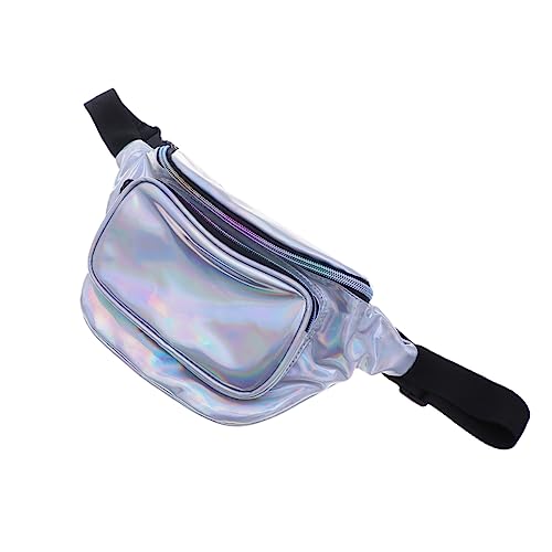 BESTYASH Hologramm-hüfttasche Für Damen Glänzend Mit Hauptfach Und Zusätzlichen Vorder Und Gesäßtaschen Platz Für Reisepass Handy Und Mehr Als Bauchtasche Oder Umhängetasche Tragbar von BESTYASH