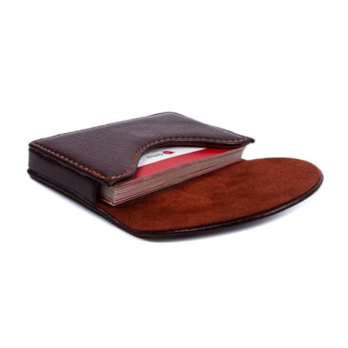 BESTYASH Business Kartenetui PU mit Magnetischem Verschluss Schlanker Business Kartenhalter für Damen und Herren Kompakte Visitenkartenbox in Kaffee Farbton Praktische Aufbewahrung für von BESTYASH