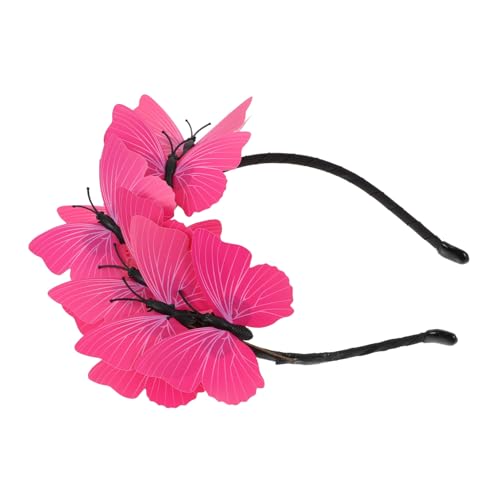 BESTYASH Butterfly Haarschmuck Kopfband Festliche Kopfbedeckung Damen Mädchen Party Zubehör Langlebig Modisch Auffällig Rosa von BESTYASH
