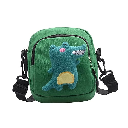 BESTYASH Canvas Umhängetasche Mit Dinosaurier-Design Kleine Messenger-Tasche Aus Leinwand Minitasche Für Aufbewahrung Stylische Schultertasche Für Mädchen Und Alltag von BESTYASH
