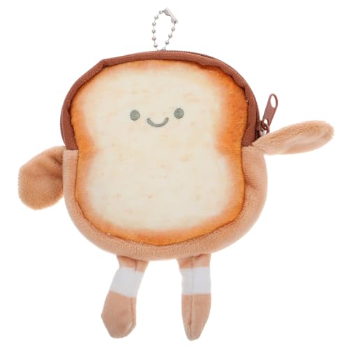 BESTYASH Niedliche Cartoon Toast Geldbörse Kreative Kawaii Münz Und Kopfhörer-Aufbewahrungstasche Aus Weichem Plüsch Für Unterwegs Für Münzen Und Kleine Essentials Mit Kuscheligem von BESTYASH