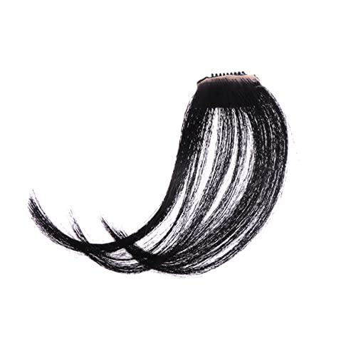BESTYASH Clip in Fransen Haartoupet für Damen Luftige Extensions in Schwarz für Partys und Cosplay Einfach zu Bedienen mit Verstellbaren Clips von BESTYASH