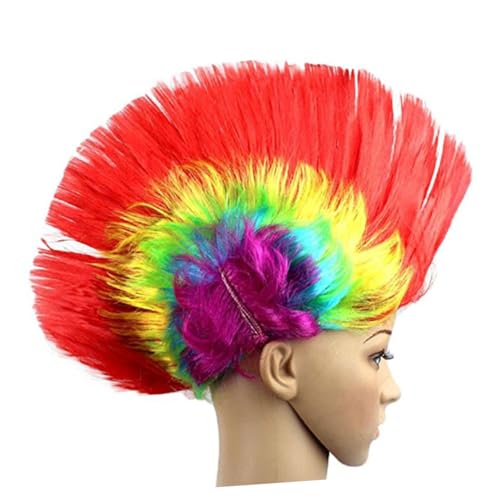 BESTYASH Cockscomb Perücke Für Cosplay Regenbogen Rote Cockscomb Kopfbedeckung Für Halloween Karneval Und Weihnachtsfeiern Einzigartiger Haarschnitt Für Kreative Kostüme BESTYASH Cockscomb Perücke Für Cosplay Regenbogen Rote Cockscomb Kopfbedeckung Für Halloween Karneval Und Weihnachtsfeiern Einzigartiger Haarschnitt Für Kreative Kostüme von BESTYASH