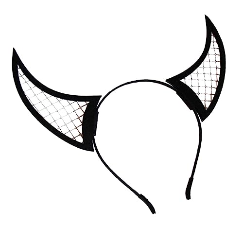 BESTYASH Cosplay-stirnband Haarband Aus Teufelshorn Kostüm Horn-stirnband Weihnachtshaarband Haarspangen Aus Teufelshorn Halloween-kostüm Black von BESTYASH