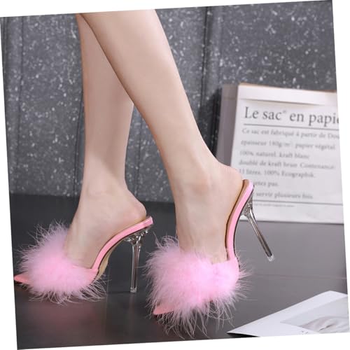 BESTYASH Damen High Heel Sandaletten Spitz Zehen Elegant Sommer Slippers Rutschfest Atmungsaktiv Outdoor Schuhe von BESTYASH