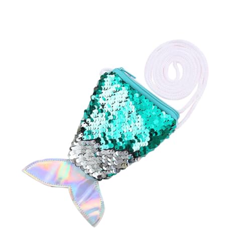 BESTYASH Grün Damen Geldbörse Mit Meerjungfrauenschwanz Pailletten Tasche Für Mädchen Umhängetasche Sling Geldbörse Wechselgeldhalter Für Party Shopping Reisen Und Täglichen von BESTYASH