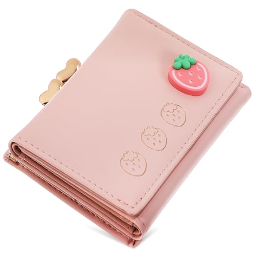 BESTYASH Kleine Damen Geldbörse Aus Mit Fruchtmustern Münzgeldbörse Für Karten Und Schlüssel Kompakt Und Für Alltag von BESTYASH