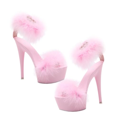 BESTYASH Damen Sandalen mit Hohem Absatz Rutschfeste Strapazierfähige Materialqualität Modisches Design mit Dekorativem Detail Atmungsaktiv und Komfortabel für Arbeit und von BESTYASH