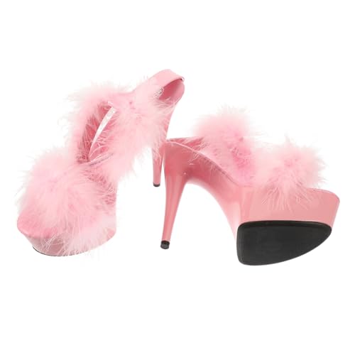 BESTYASH Damen Sandalen mit Schrägem High Heel Rutschfest mit Feinem Design und Langlebigem Obermaterial Modisch für Sommerkleider Blusen und Shorts Geeignet Zufällige Farbe von BESTYASH