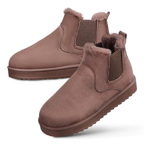 BESTYASH Schneestiefel Für Damen Winterstiefel Damenstiefel Damen Winterschuhe Stiefeletten Warme Kurze Stiefel Fuzzy Boots Mädchen von BESTYASH
