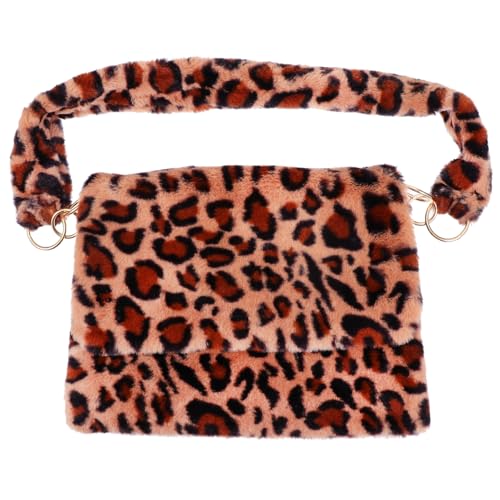 BESTYASH Damen Umhängetasche Plüsch Leopard Muster Schultertasche Herbst Winter Mode Tasche mit Großer Kapazität Leicht und Praktisch für Alltag Party Geschenk von BESTYASH
