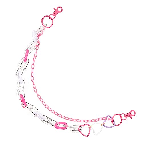 BESTYASH Doppelschicht Punk Jeanskette für Damen Farbige Herz Hosenkette Vielseitiges Accessoire für Jeans Röcke und Handtaschen Sorgt für Stilvollen Flair und Selbstbewusstsein von BESTYASH