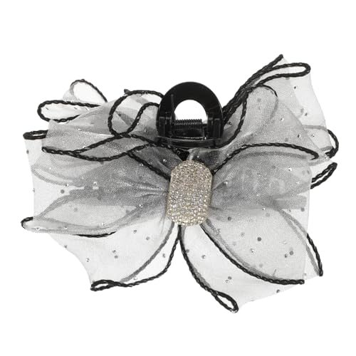 BESTYASH Doppelseitiger Bogenclip Clips Geformt Mädchen Haarklammern Bobby Schmetterling Kiefer U Haarkrallen Klemmbacken Für Dickes Haar Pferdeschwanzhalter Stoff Grey von BESTYASH