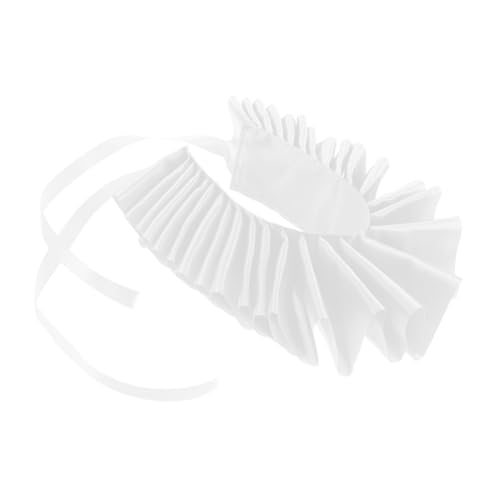 BESTYASH Falscher Kragen Im Viktorianischen Stil Hals-accessoire Für Damen Für Modefotografie Weißer Satin Clown-kostüme von BESTYASH