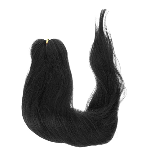 BESTYASH Dreadlocks-Perücke Mädchen farbig häkeln Twist lockig Flechten Floßenhaar weich Vorbereitungshaare vor dem Abschnitt falsche Haarzöpfe Niedrigtemperaturgarn aus Chemiefaser Schwarz von BESTYASH