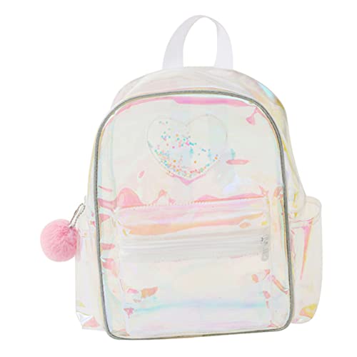 BESTYASH Durchsichtiger Rucksack Mit Herzmuster Kleiner Transparenter Beutel Für Damen Und Mädchen Geeignet Für Konzerte Und Stadien Platz Für Bücher Federmäppchen Und Wasserflaschen von BESTYASH