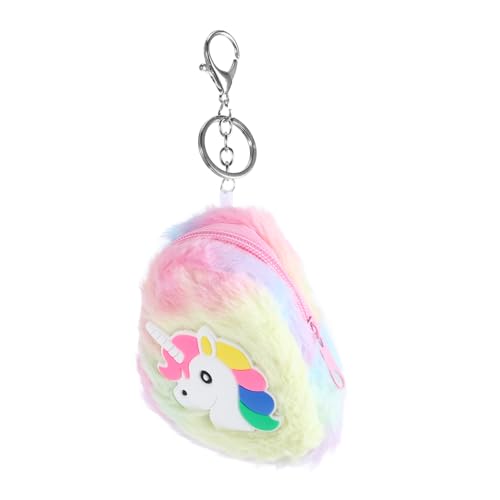 BESTYASH Kleine Cartoon Münztasche für Damen Plüsch Münzgeldbörse mit Schlüsselanhänger Kompakt für Handtaschen und Hosentaschen Multifunktional Süßes Design von BESTYASH