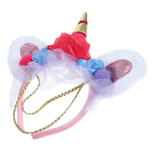 BESTYASH Einhorn Haarband Mit Blumen Niedliches Cosplay Zubehör Für Partys Karneval Und Halloween Universelle Dekorativ Und Auffällig Für Fotos Mit Freunden Und Familie von BESTYASH