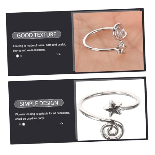 BESTYASH Einstellbarer Metall Zehenring Damen Vintage Stern Design Offener Fußschmuck Party Strand Schmuck Sommer Accessoire von BESTYASH