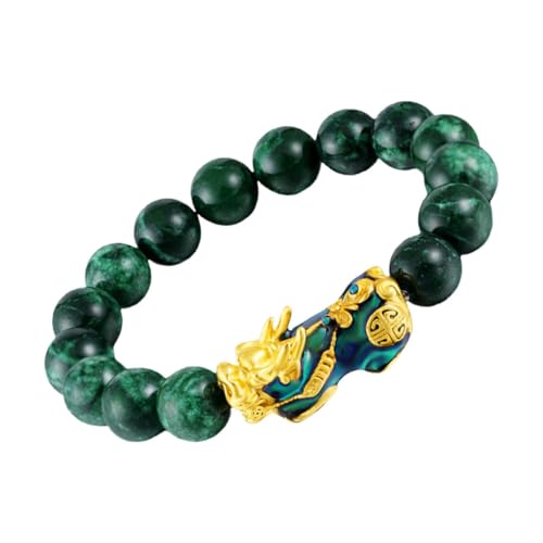 BESTYASH Elastisches Jade Perlen Armband mit Farbwechsel Feng Shui Handkette Schmuck Accessoire für Damen und Herren Einzigartiges Dezentes Design für Alltag und Party von BESTYASH
