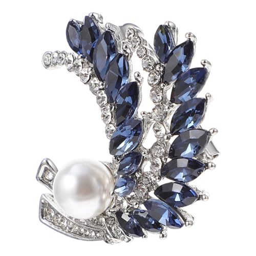 BESTYASH Elegante Damen Brosche mit Strass steinen Weizen design Silberfarbene Legierung Modische Anstecknadel für Kleidung Schals Hüte Rucksäcke Vielseitiger Schmuck für Damen von BESTYASH