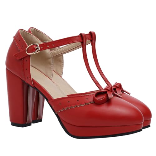 BESTYASH Elegante Damen Sandalen mit Schleifen dekor Chunky High Heels Rutschfeste Gummisohle Bequeme Frühjahrs sommerschuhe Absatzschuhe für Alltag und Festlichkeiten Weiß von BESTYASH