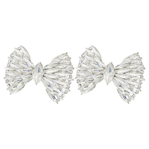 BESTYASH Elegante Schuh-ornamente Mit Schleife Modische Schuh-dekorationsclips Für Damen Silberfarben Elegante Clips Für Schuhe 1 Paar von BESTYASH
