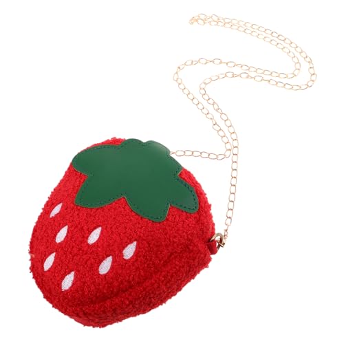 BESTYASH Erdbeerpaket Die Einkaufstasche Frauen Plüschtasche Hochzeitshandtaschen Kleine Beutel Für Die Handtasche Süß Mini Blumenabend Geldbeutel Kosmetiktablett Kindermaske Polyester Rot von BESTYASH