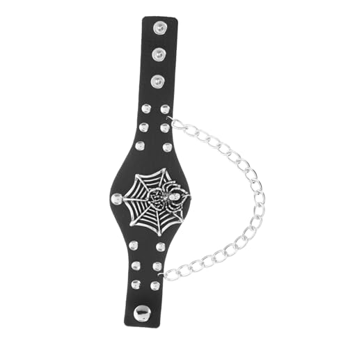 BESTYASH Punk-rock Lederarmband Halloween-spinnennetz-armband Verstellbares Gothic-armband Spinnennetz-manschette Aus Pu Rocker-schmuck Für Männer Und Frauen von BESTYASH