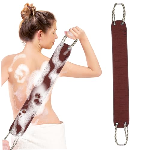BESTYASH Rückenschrubber Doppelseitig für Dusche Peeling Handtuch aus Luffa Körperreinigung und Massage Langlebig für Männer und von BESTYASH