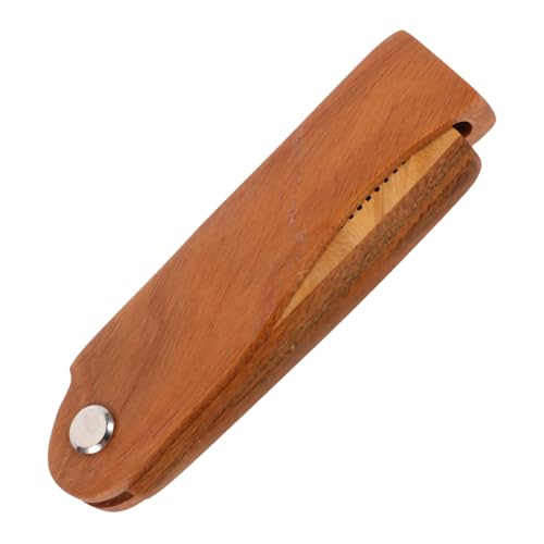 BESTYASH Faltbarer Bartkamm aus Grünem Sandelholz mit Lederetui Leichter Glatter Holzgriff Tragbarer Männer bartkamm Hautfreundlich für Reise und Heimgebrauch von BESTYASH