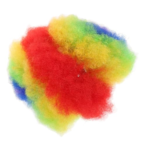 BESTYASH Farbige Kopfbedeckung mit Perücke Meeräsche flauschige bunte Haarperücke Zopf cosplay perücke karneval haarschmuck Festival-Cosplay-Perücken lustige Partyperücken chemische Faser von BESTYASH