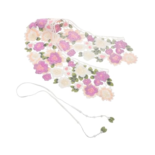 BESTYASH Damen Dekorativer Bestickter Abnehmbarer Kragen Vielseitiger Fake Kragen Für Blusen Pullover Und Schals Eleganter Farbverlauf Mit Aufwendiger Stickerei Für Modebewusste Frauen von BESTYASH