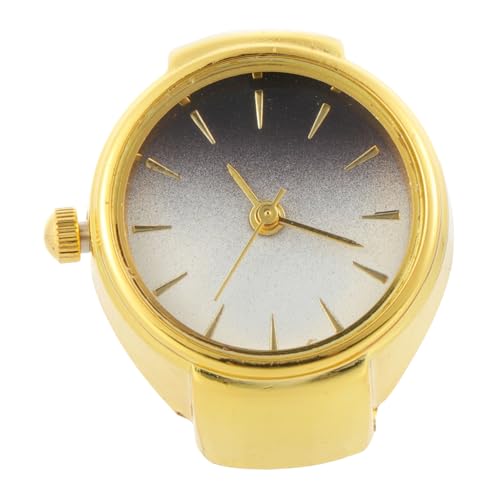 BESTYASH Fingeruhr Damen Retro Ringuhr Modisch Klein Leicht Tragbar Dekorativ Analog Schmuckaccessoire Gold Farbverlauf Praktische Miniuhr für Alltag und Geschenk von BESTYASH