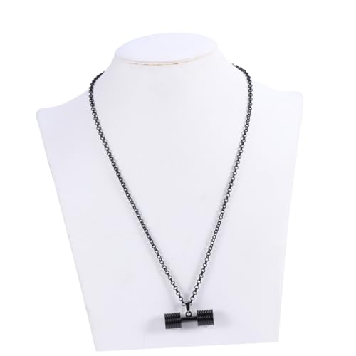BESTYASH Fitness Halskette Damen Anhänger Hantel Barbell Couple Pendant Schwarz Sport Schmuck Modisch Langlebig Leger Leger Alltag Geeignet von BESTYASH