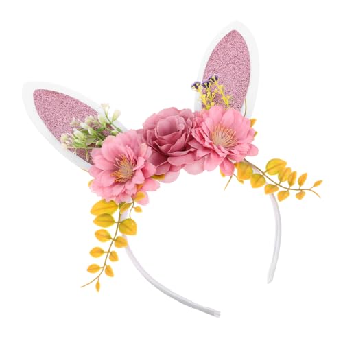 BESTYASH Floral Bunny Ears Haarband Für Damen Süßes Hasenohren-kopfschmuck Für Ostern Karneval Und Partys Leicht Und Bequem Für Stundenlangen Tragekomfort von BESTYASH