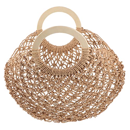 BESTYASH Gewebte Damen-Tasche Aus Stroh Strandtasche Für Sommer Handtasche Mit Großem Fassungsvermögen Einkaufstasche Und Reisetasche Für Alltag Und Outdoor von BESTYASH