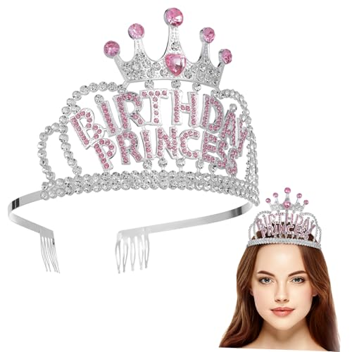 BESTYASH Geburtstagskrone Prinzessin Tiara Für Kleine Mädchen Frauen Partyzubehör Mit Strasssteinen Für Geburtstage Und Feiern von BESTYASH