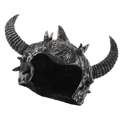 BESTYASH Generalhut aus Wikingerhorn High Heels Schutzkopf roter Hut mittelalterlicher Helm Hornhelm Teufelshelm gehörnter Helm -Rüstung Wikingerhut für Wikingerkostüm Vinyl von BESTYASH