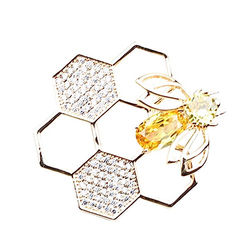 BESTYASH Geometrische Waben-Corsage Seifen Halter Perlenbroschenclips retro hochstihl Modisches Design ohrringe Kleidungsverzierung Dekore für Damenbekleidung Kupfer von BESTYASH