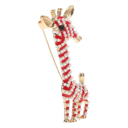 BESTYASH Giraffen Ansteckbrosche mit Kunstperlen Stilvolle Tierbrosche für Damen Modisches Accessoire für Jacken Kleider Schals Elegantes Design Robustes Material Vielseitig von BESTYASH