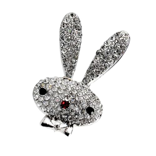 BESTYASH Tierische Brustnadel Valentinstag Brosche Geschenk Strass Hase Brosche Pin Anstecknadeln Für Hochzeitskleider Tierbrustnadel Aus Kristall Revers Abzeichen Weiß von BESTYASH