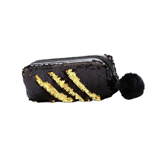 BESTYASH Glitzernde Federtasche mit Pompon und Pailletten Multifunktionale Kosmetiktasche und Stifttasche für Damen Wasserabweisend Robust für Schule und Alltag BESTYASH Glitzernde Federtasche mit Pompon und Pailletten Multifunktionale Kosmetiktasche und Stifttasche für Damen Wasserabweisend Robust für Schule und Alltag von BESTYASH