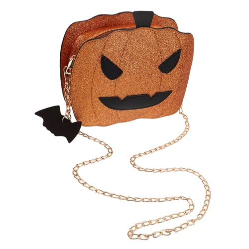 BESTYASH Glitzernde Pailletten Crossbody tasche mit Kürbis motiv Leichte Umhängetasche für Damen Verstellbarer Kettenriemen Multifunktional für Party Shopping und Alltag Auffällige von BESTYASH