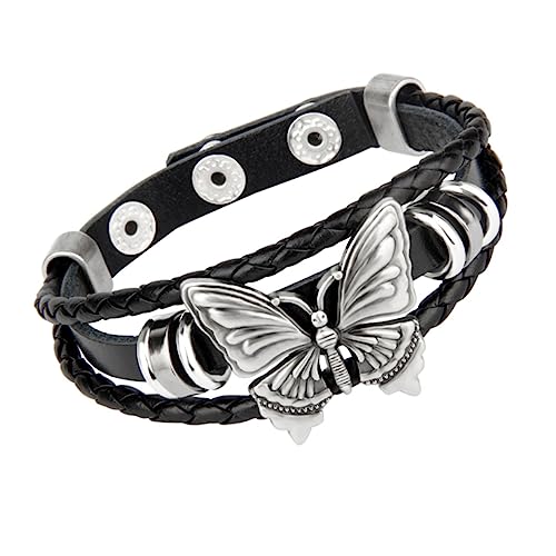 BESTYASH Punk-armband Mit Schmetterlings-design Gothic-schnalle Verstellbar Für Herren Und Damen Modisches Armbandschmuckstück Für Alltag Und Feiertage von BESTYASH