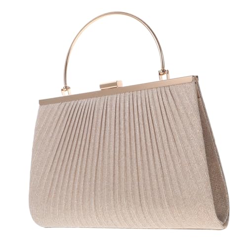 BESTYASH Große Damen Abendtasche Handtasche mit Glänzendem Falten design Vielseitige Clutch für Hochzeit Party Cocktail und Formelle Anlässe Modische Umhängetasche mit Geräumigem Innenfach von BESTYASH