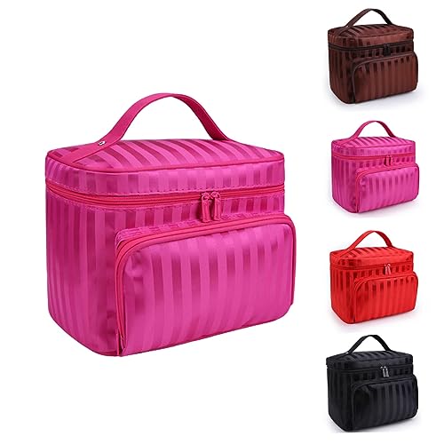 BESTYASH wasserdichte Kosmetiktasche Mit Großem Fassungsvermögen Mehrschicht-Organizer Für Reisen Und Outdoor-aktivitäten Lebhaftem Streifenmuster Für Make-up Und Toilettenartikel von BESTYASH