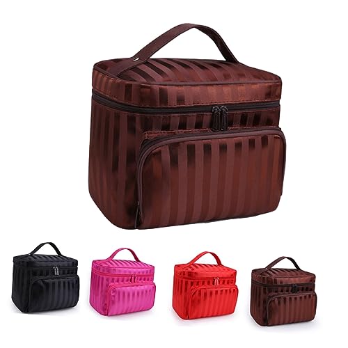 BESTYASH Große Kapazität wasserdichte Reisetasche mit Reißverschluss Streifen Make Up Organizer für Reisen Camping für Kosmetik Toilettenartikel und Mehr von BESTYASH
