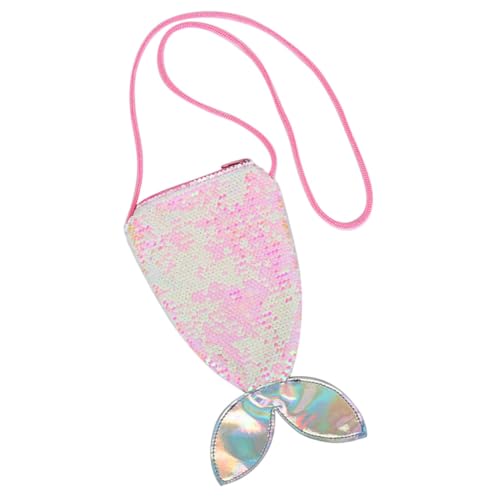 BESTYASH Große Meerjungfrau Pailletten Schultertasche für Mädchen Farbenfrohe Handtasche Tragbare Münztasche und Handybeutel für Modische Umhängetasche für Alltag und Party von BESTYASH