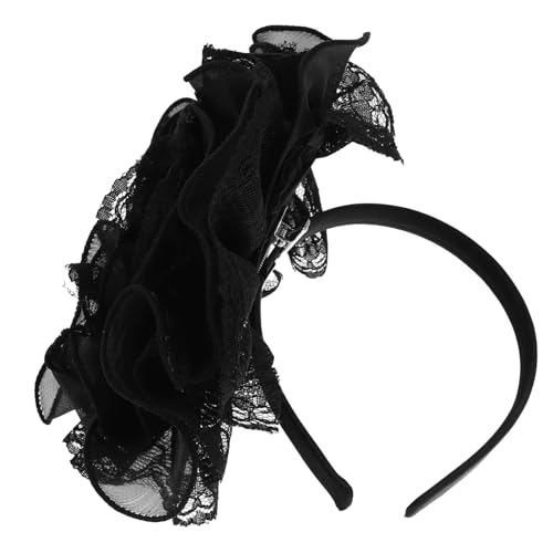 BESTYASH Großes Spitzenblumen Haarband Damen Vintage Braut Hochzeit Party Stirnband Eleganter Lace Kopfschmuck für Festliche Anlässe und Brautkleider von BESTYASH